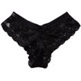 thumbnail image 1 of Womens Low Waist Lace Through Waist Bikini Brief Underwear Thong French Cut Underwear for Women plus Size for Women 4x Womens Packs Bikini Seamless Bikinis on Clearance L Black, 1 of 4