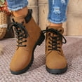 thumbnail image 1 of Womens Low-heeled Ankle Boots Lace-Up Workwear Casual Low-Top Fall Winter Trendy Boots for Women, 1 of 6