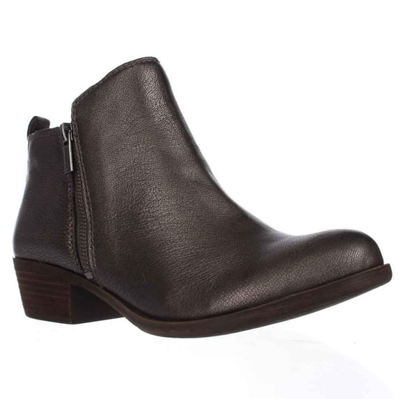 Womens Lucky Brand Basel Side Zip Ankle Boots, Old Pewter