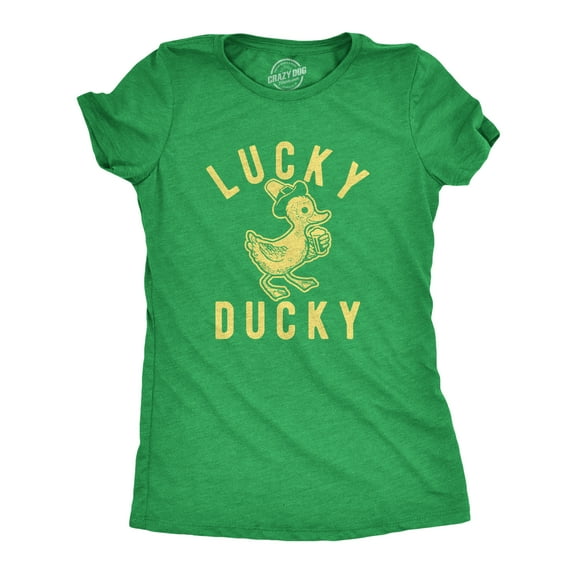 Womens Lucky Ducky T Shirt Funny Cute Vintage Novelty Bird Spring Tee for Ladies Womens Graphic Tees