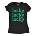 thumbnail image 1 of Womens Lucky Lucky Lucky Green Glitter T Shirt Funny St Pattys Day Parade Luck Joke Glittery Tee for Ladies Womens Graphic Tees, 1 of 9