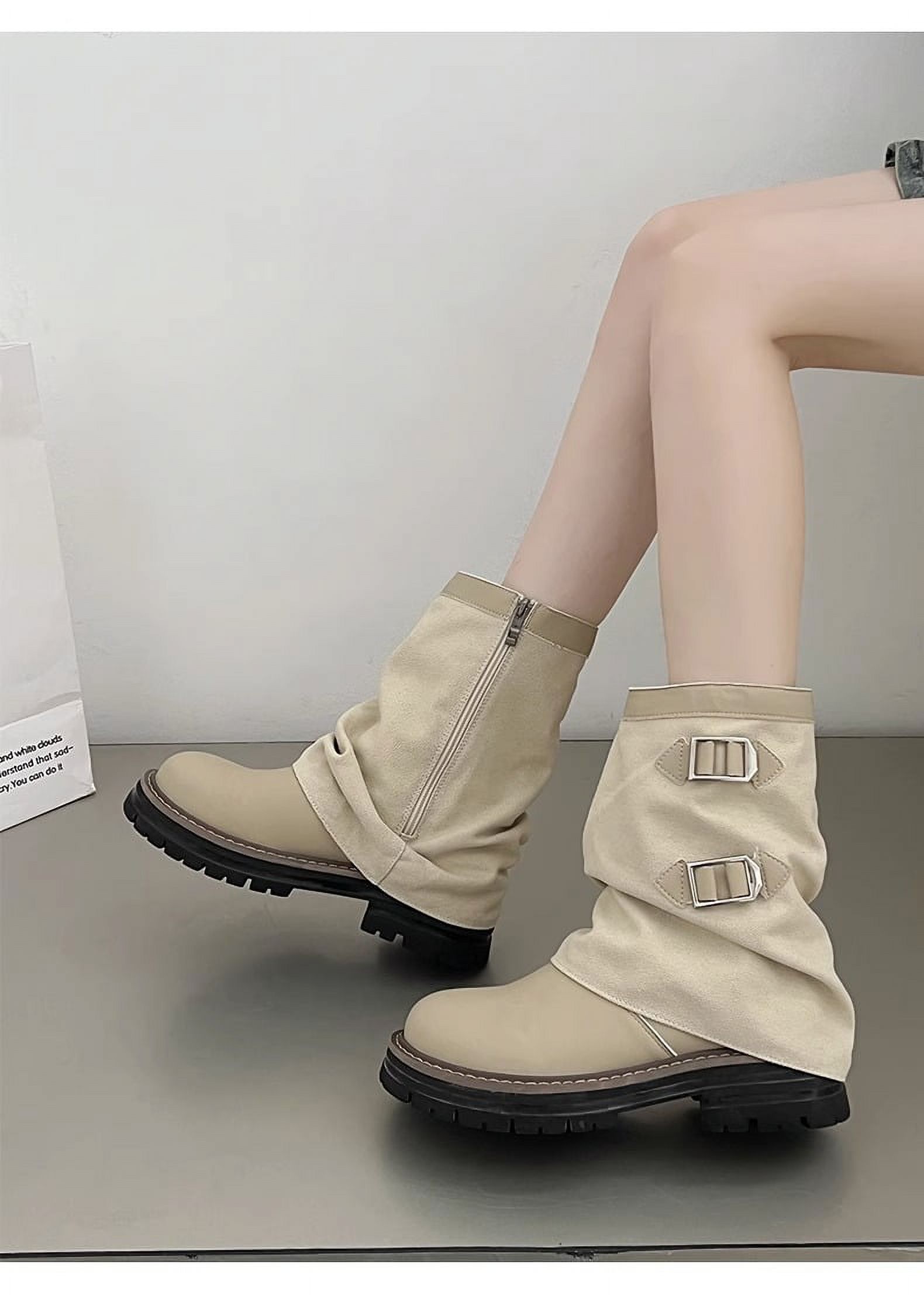 lug sole low heel leather ankle boots