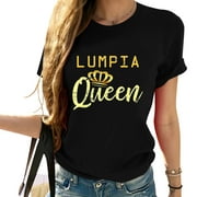 Womens Lumpia Queen Filipina Philippines T-Shirt Black 2XL