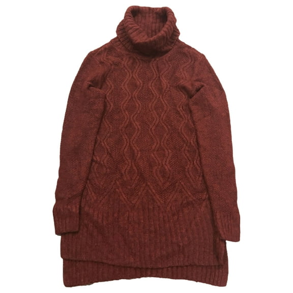 Womens Lumpy Cable Knit Burgundy Cowl Neck Pull-Over Sweater Large