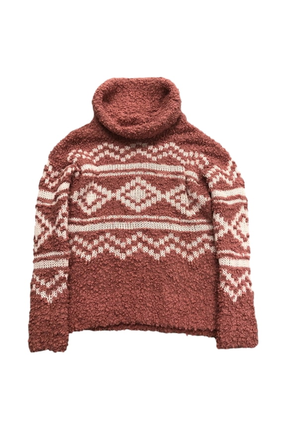 Womens Lumpy Soft Pink & White Cowl Neck Pull-Over Sweater XX-Large