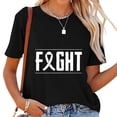 thumbnail image 1 of Womens Lung Cancer Fight Cancer Ribbon T-Shirt Black, 1 of 5