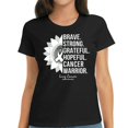 thumbnail image 1 of Womens Lung cancer Awareness Survivor Support Warrior Brave Strong T Shirt Black, 1 of 4