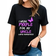 Womens Lupus Awareness I Wear Purple For My Uncle T-Shirt Black