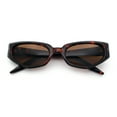 thumbnail image 1 of Womens Luxe Mod Fashion Cat Eye Beveled Thick Plastic Sunglasses Tortoise - Brown, 1 of 8