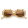 thumbnail image 1 of Womens Luxe Mod Fashion Octagon Beveled Thick Plastic Sunglasses Beige - Brown, 1 of 8