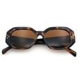 thumbnail image 1 of Womens Luxe Mod Fashion Octagon Beveled Thick Plastic Sunglasses Tortoise - Brown, 1 of 8