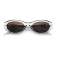 thumbnail image 1 of Womens Luxe Mod Fashion Oval Thick Plastic Sunglasses Grey - Brown, 1 of 8