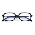thumbnail image 1 of Womens Luxe Narrow Rectangle Plastic Blue Light Filter Computer Glasses Black, 1 of 1
