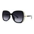 thumbnail image 1 of Womens Luxurious Metal Side Rhinestone Jewel Trim Butterfly Sunglasses Black Smoke, 1 of 4
