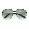 thumbnail image 1 of Womens Luxurious Oversized Rectangle Metal Rim Boyfriend Sunglasses Black - Green, 1 of 8