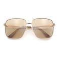 thumbnail image 1 of Womens Luxurious Oversized Rectangle Metal Rim Boyfriend Sunglasses Gold - Brown, 1 of 8
