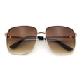 thumbnail image 1 of Womens Luxurious Oversized Rectangle Metal Rim Boyfriend Sunglasses Gold - Brown, 1 of 8