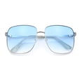 thumbnail image 1 of Womens Luxurious Oversized Rectangle Metal Rim Boyfriend Sunglasses Silver - Blue, 1 of 8
