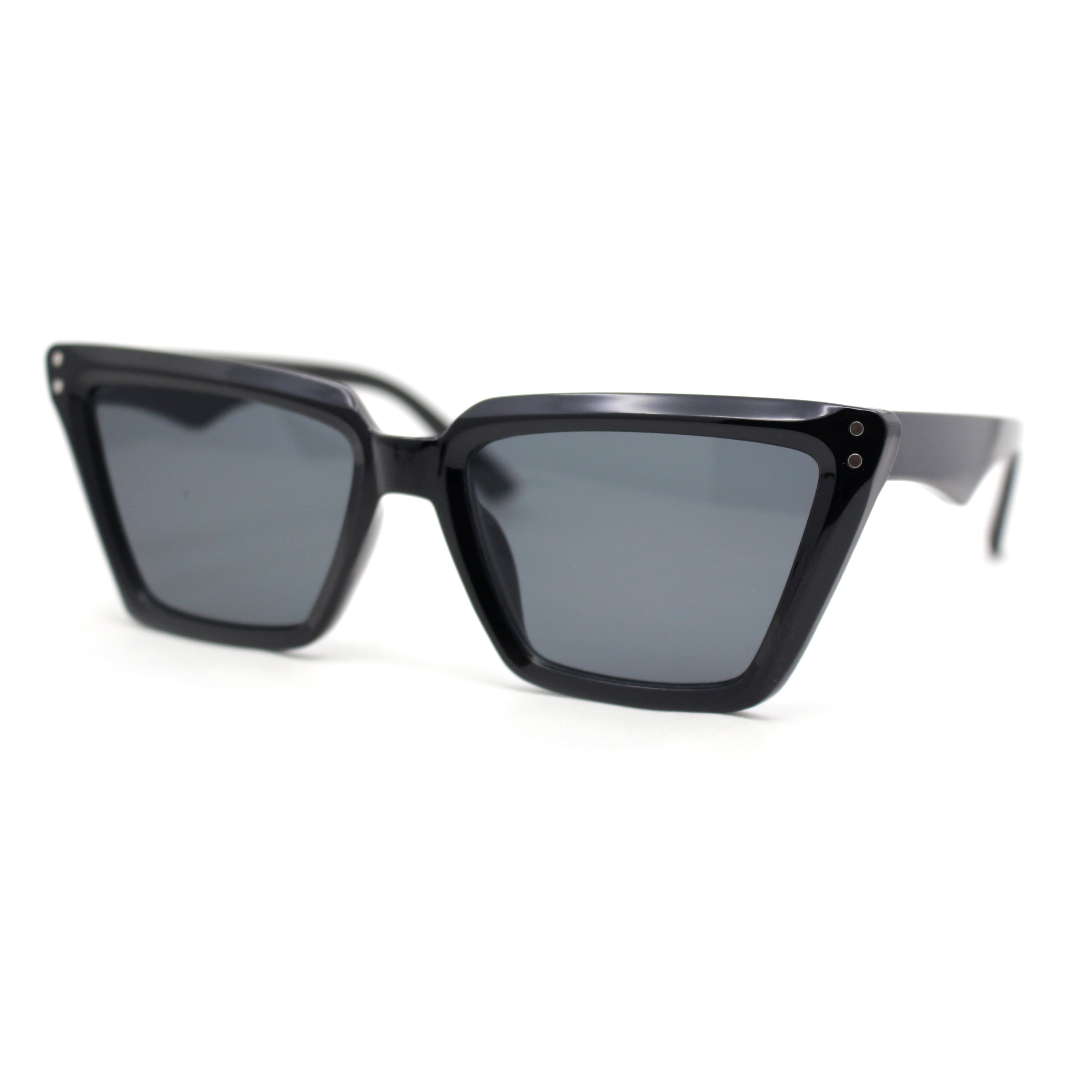 Womens Luxurious Thick Bevel Frame Rectangular Cat Eye 