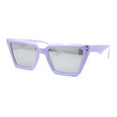 thumbnail image 1 of Womens Luxurious Thick Bevel Frame Rectangular Cat Eye Sunglasses Purple - Silver Mirror, 1 of 1