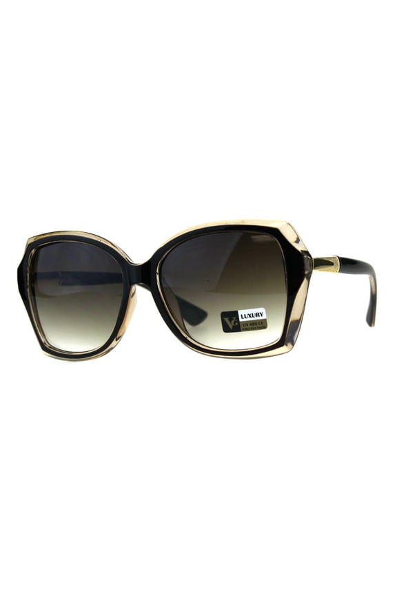 Womens Luxury Designer Fashion Thick Plastic Diva Sunglasses Brown Smoke