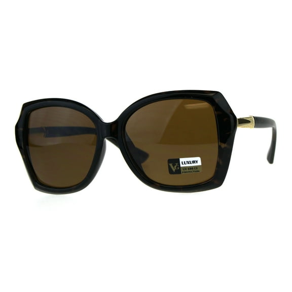 Womens Luxury Designer Fashion Thick Plastic Diva Sunglasses Tortoise Brown