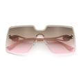 thumbnail image 1 of Womens Luxury Designer Oversized Shield Rectangle Diva Sunglasses Pink - Brown Pink, 1 of 1