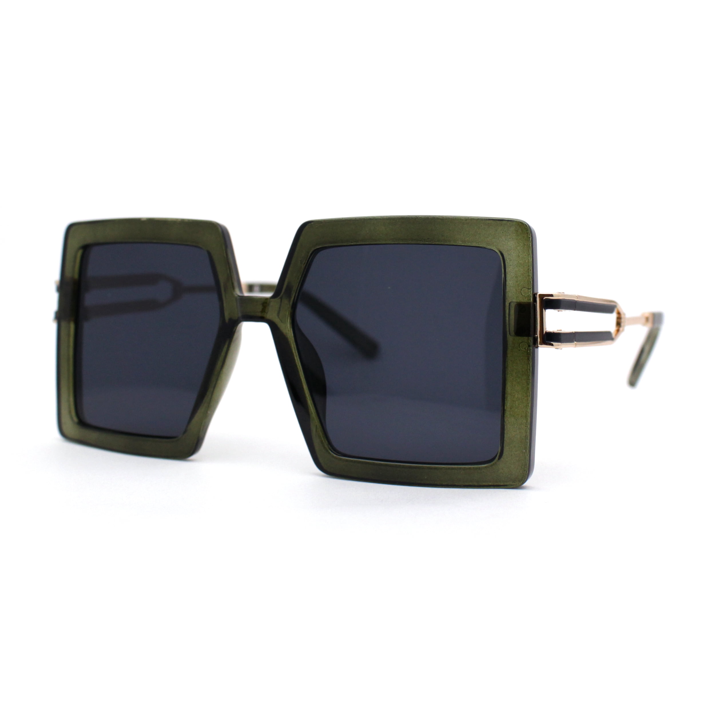 Black Square Women\'s Sunglasses with Green Lenses Women main image 3