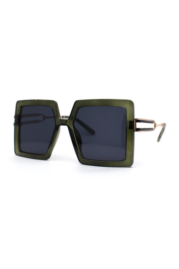 Womens Luxury Designer Square Butterfly Chic Sunglasses Green Black
