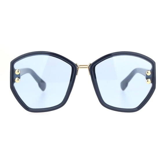 Womens Luxury Fashion 90s Oversize Butterfly Sunglasses Navy Blue