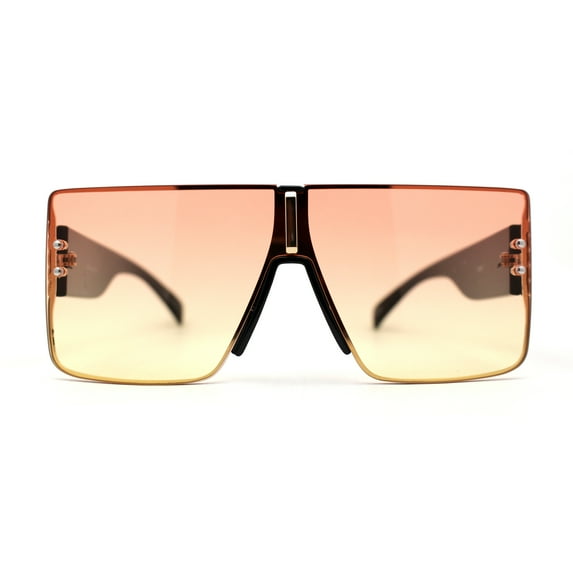 Womens Luxury Flat Top Thick Temple Mafia Sunglasses Black Gold Orange Yellow