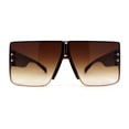thumbnail image 1 of Womens Luxury Flat Top Thick Temple Mafia Sunglasses Brown Gold Brown, 1 of 4
