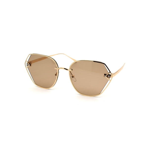 Womens Luxury Metal Rim Geometric Chic Fashion Sunglasses  display picture 3