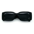 thumbnail image 1 of Womens Luxury Narrow Rectangle Designer Plastic Thick Arm Sunglasses Black Gold - Black, 1 of 8
