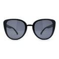 thumbnail image 1 of Womens Luxury Rhinestone Edge Large Cat Eye Sunglasses All Black, 1 of 4