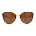 thumbnail image 1 of Womens Luxury Rhinestone Edge Large Cat Eye Sunglasses Beige - Brown, 1 of 4