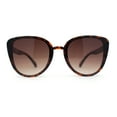 thumbnail image 1 of Womens Luxury Rhinestone Edge Large Cat Eye Sunglasses Tortoise - Brown, 1 of 4