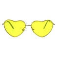 thumbnail image 1 of Womens Luxury Rimless Flat Panel Valentine Heart Sunglasses Yellow, 1 of 3