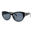 thumbnail image 1 of Womens Luxury Thick Plastic Oversized Cat Eye Chic Retro Sunglasses All Black, 1 of 4