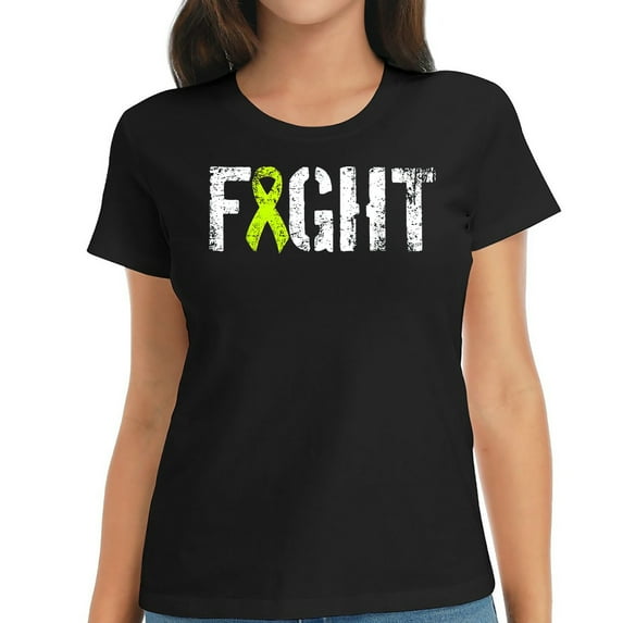 Womens Lymphoma Awareness - Lime Green Cancer Ribbon T Shirt Black 2XL