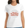 thumbnail image 1 of Womens MERRY CHRISTMAS American Vintage Short Sleeve T-Shirt White L, 1 of 5