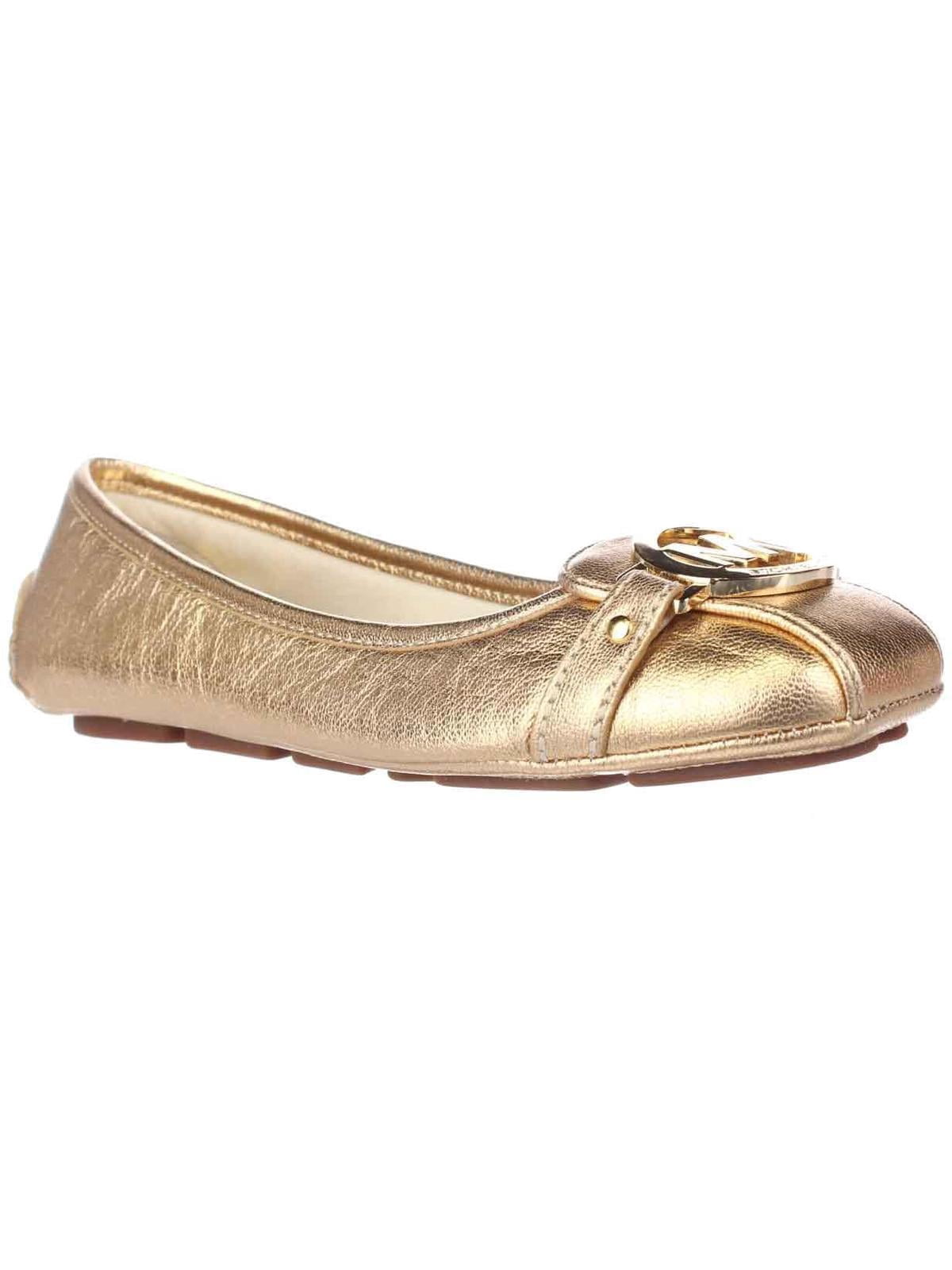 michael kors gold dress shoes Womens Michael Fulton Moc Ballet Flats, Pale Gold, 9 US / 39 EU pale gold leather metallic