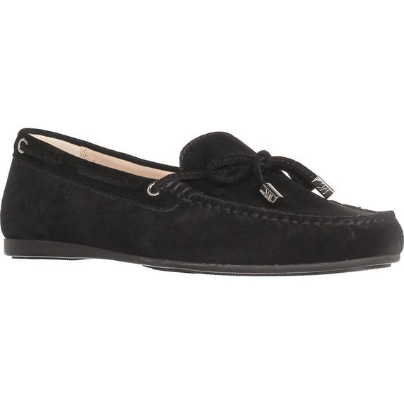 Womens MICHAEL Michael Kors Sutton Moc Bow Moccasins - Black Suede