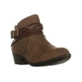 thumbnail image 1 of Womens Madden Girl Barty Braided Buckle Ankle Boots, Cognac, 1 of 5