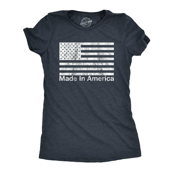 Womens Made In America T Shirt Funny Patriot Flag US Pride Party Graphic Tee Womens Graphic Tees