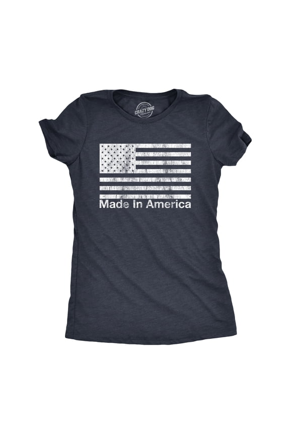 Womens Made In America T Shirt Funny Patriot Flag US Pride Party Graphic Tee Womens Graphic Tees