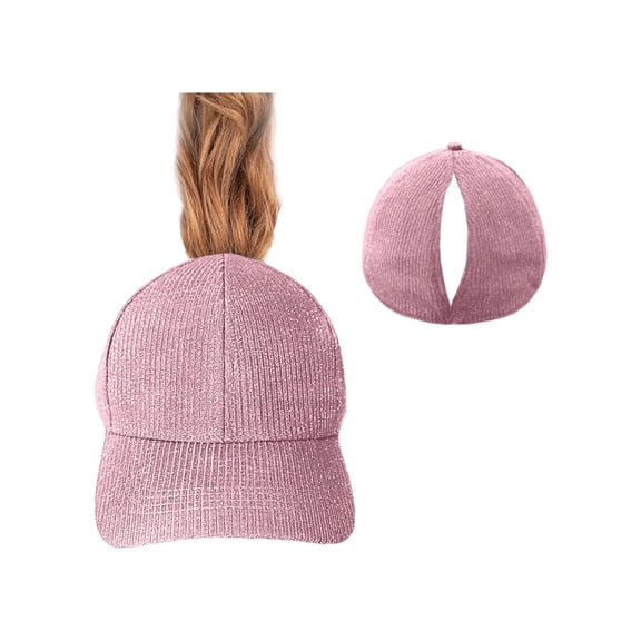 Womens Magnetic Ponytail Baseball Cap Adjustable Running Tennis Golf Hat Quick Dry Sun VisorSports Workouts Pink One Size