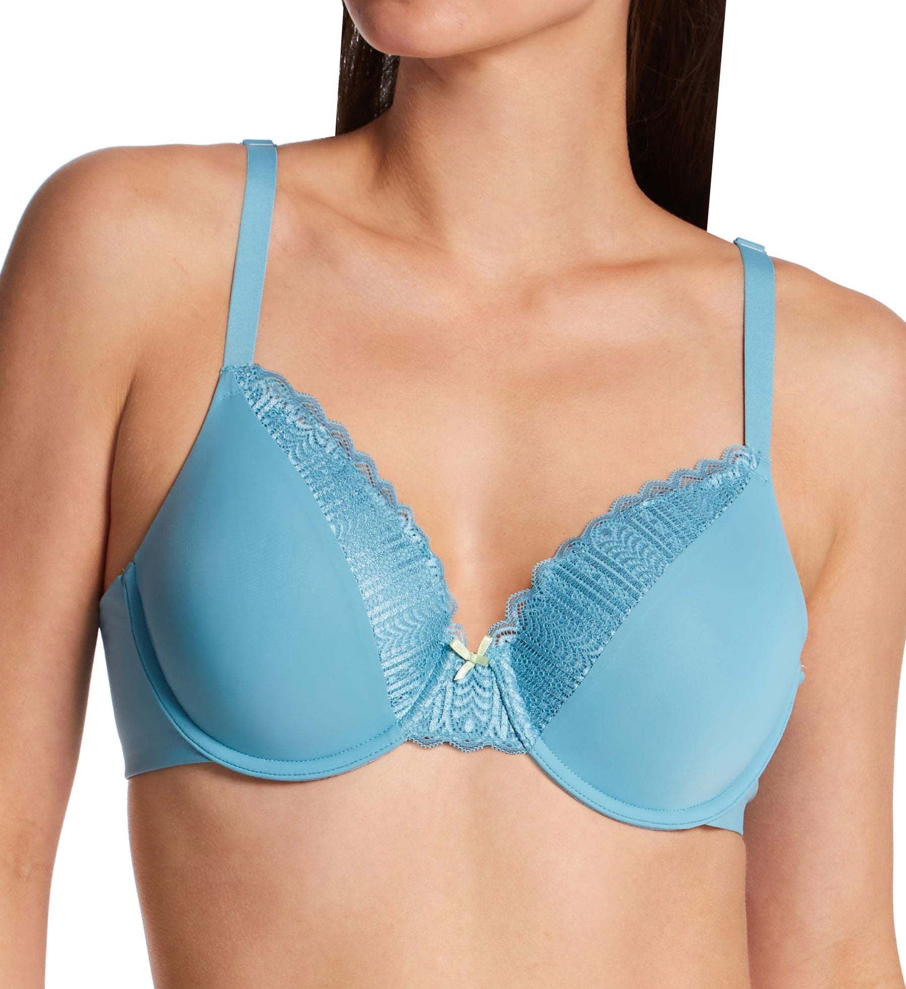 Women's Maidenform 09404 Comfort Devotion Embellished Extra Coverage Bra (Cornflower Teal/Green 36B)
