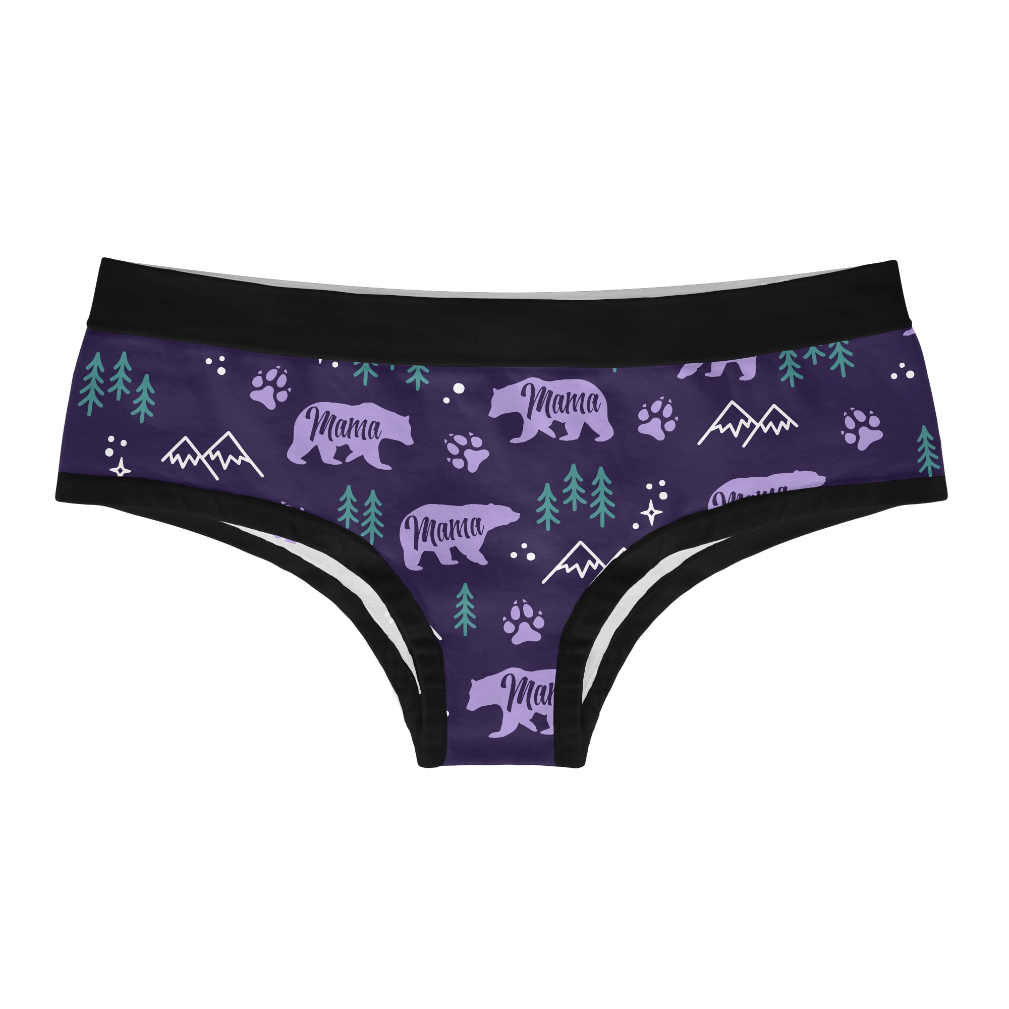 Womens Mama Bear Panties Cute Sexy Print Wild Animal Underwear for