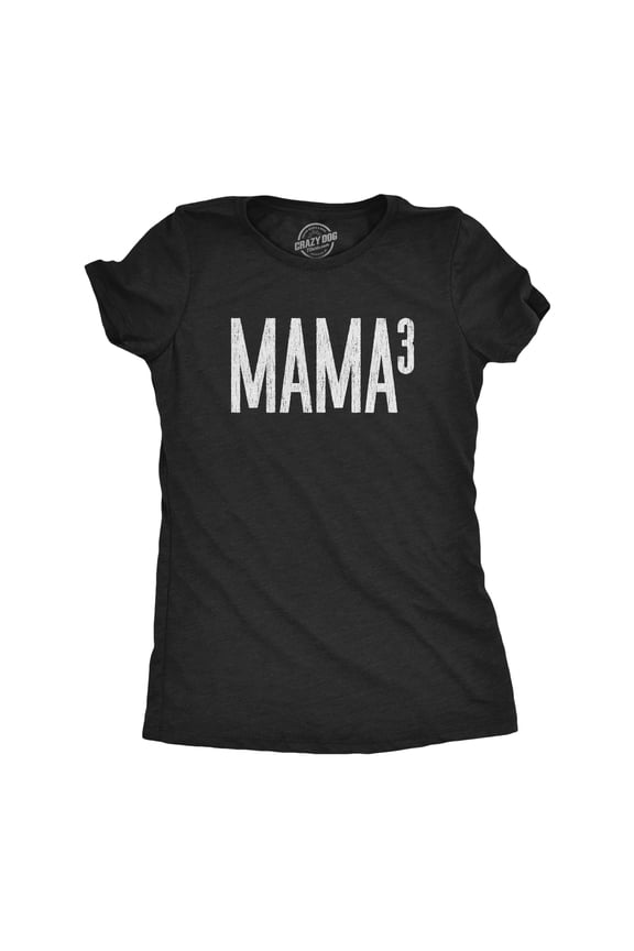 Womens Mama Cubed T Shirt Funny Math Nerdy Mother's Day Cute Tee for Mom Of Three Womens Graphic Tees